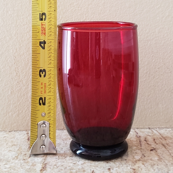 VINTAGE! Set of 4 Ruby Red Glasses - Picture 7 of 7